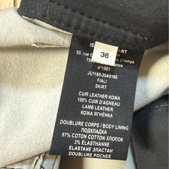 Isabel Étoile Marant Fiali Lambskin Leather Skirt - Picture 6 of 9